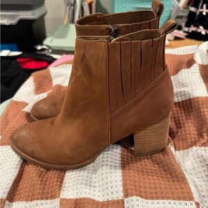 Brown suede ankle boots